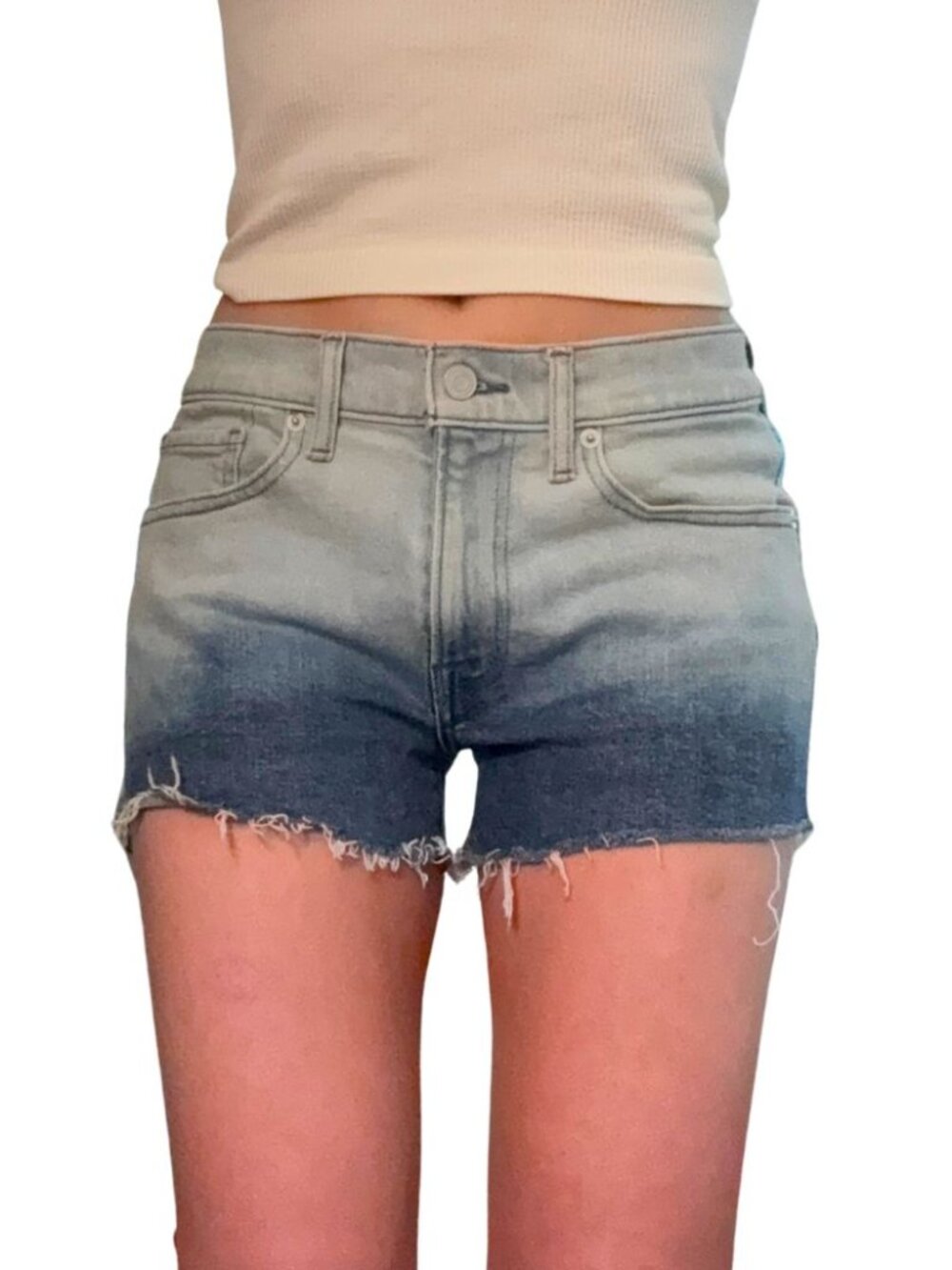 Lucky Brand Ombré Denim Cutoff Shorts Light Wash Size 2/26